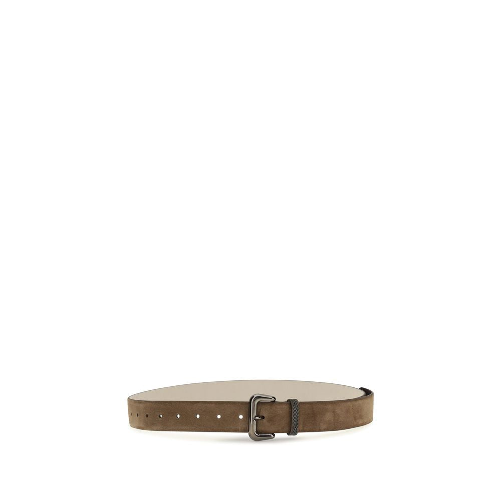 Brunello Cucinelli Brown Suede Leather Belt