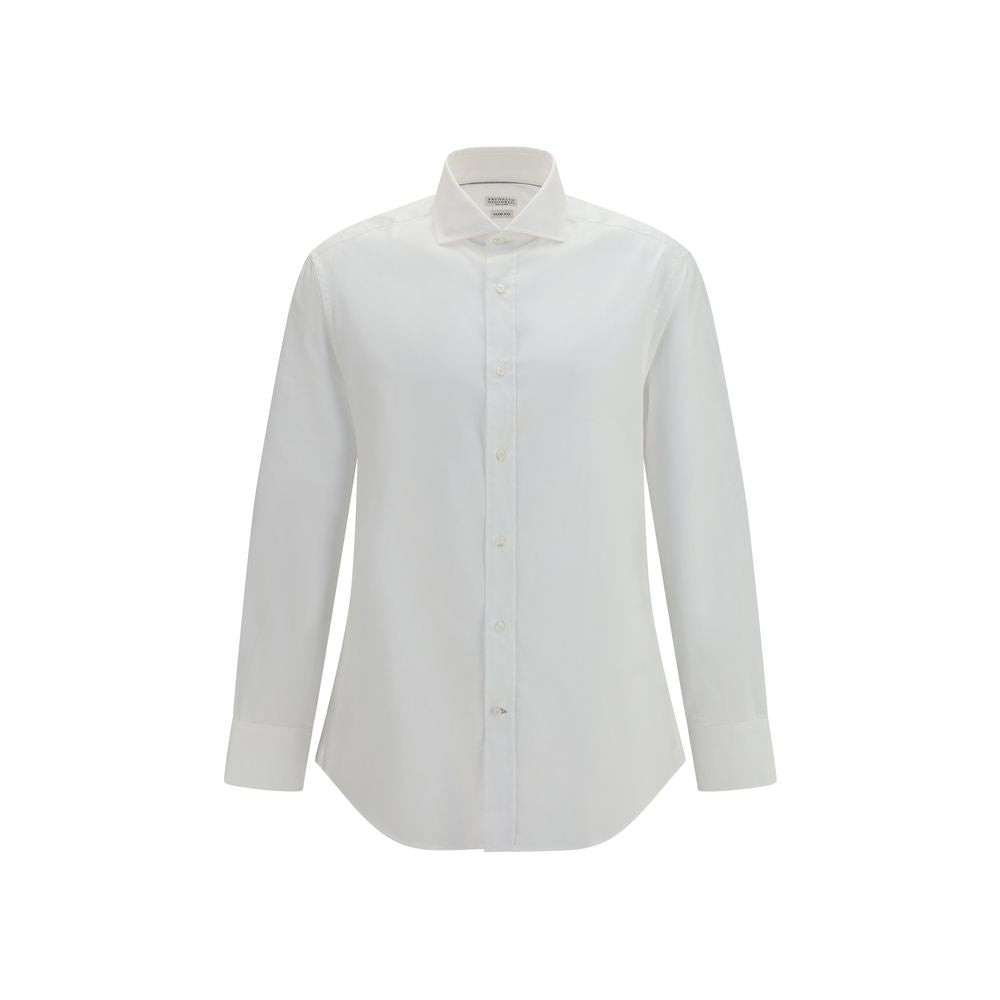 Brunello Cucinelli White Cotton Dress Shirt