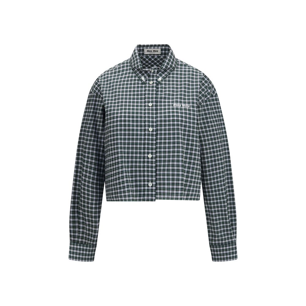 Miu Miu Bicolor Cotton Pattern Shirt
