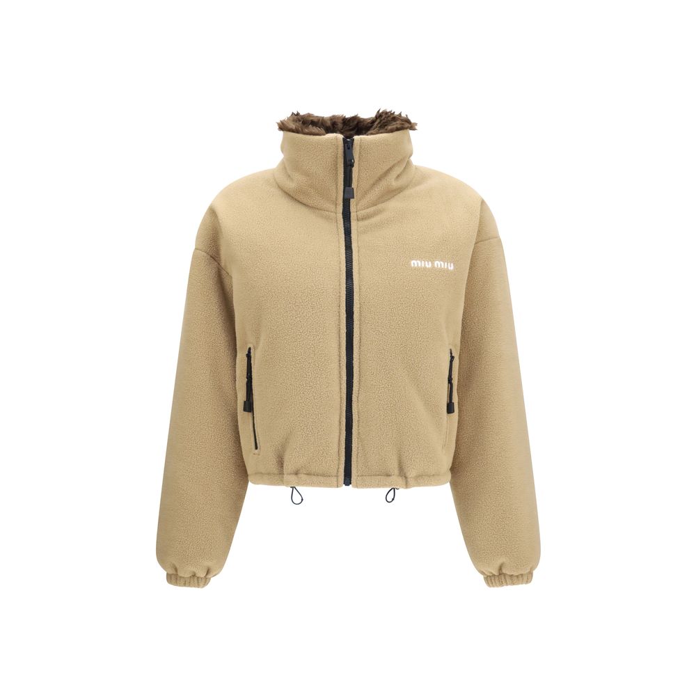 Miu Miu Beige Goose Down Full-Length Jacket