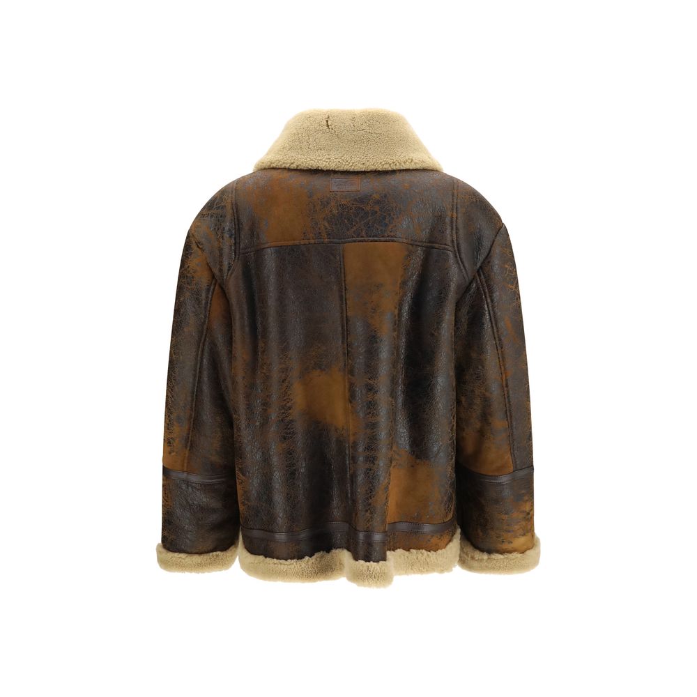 Valstar Brown Lamb Ovis Aries Leather Jacket
