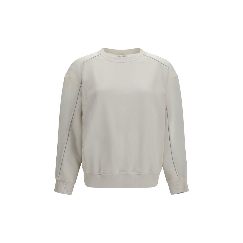 Brunello Cucinelli White Cotton Sweatshirt