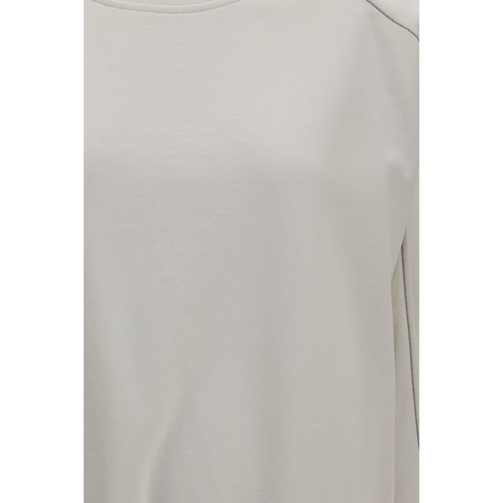 Brunello Cucinelli White Cotton Sweatshirt