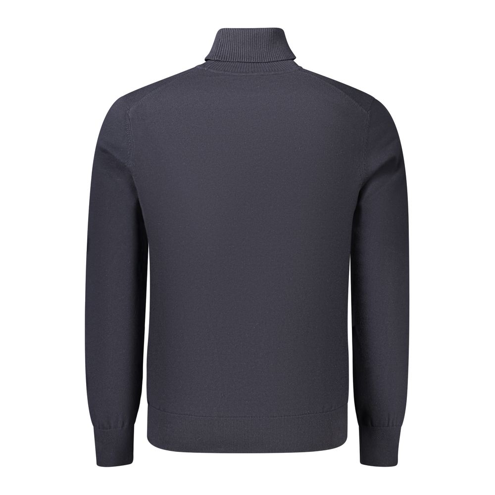 Hugo Boss Blue Cotton Turtleneck