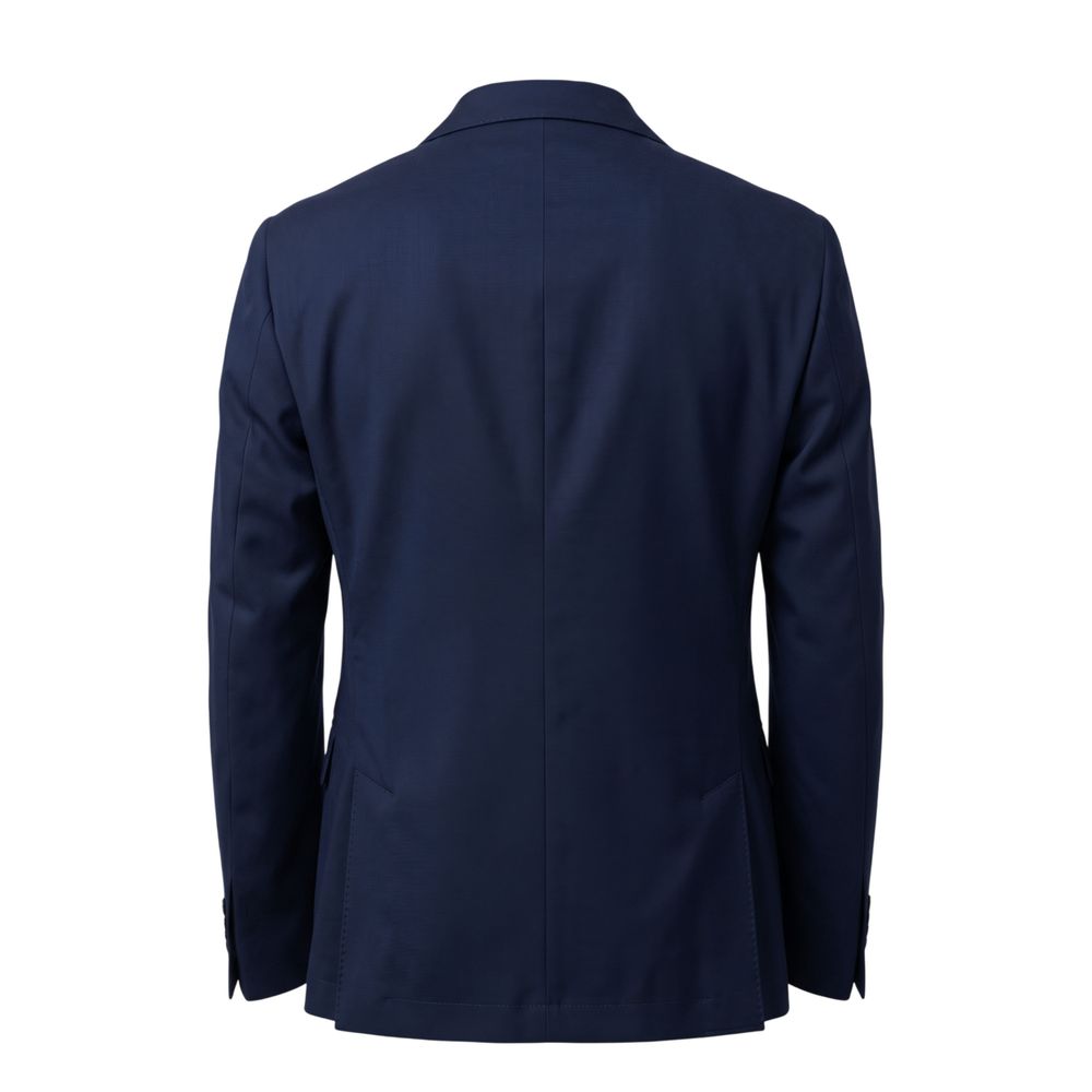 Roberto Pepe Luxury Blue Cotton Men Jacket