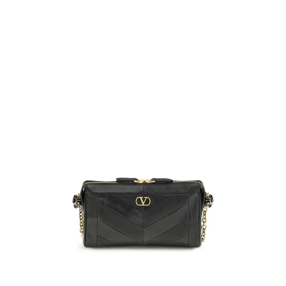 Valentino Garavani Black Napa Leather / Calf Bos Taurus Shoulder Bag