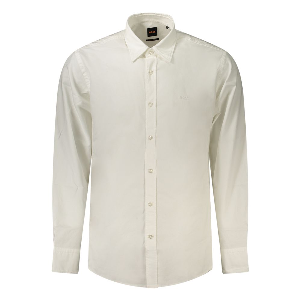 Hugo Boss White Cotton Men's Shirt