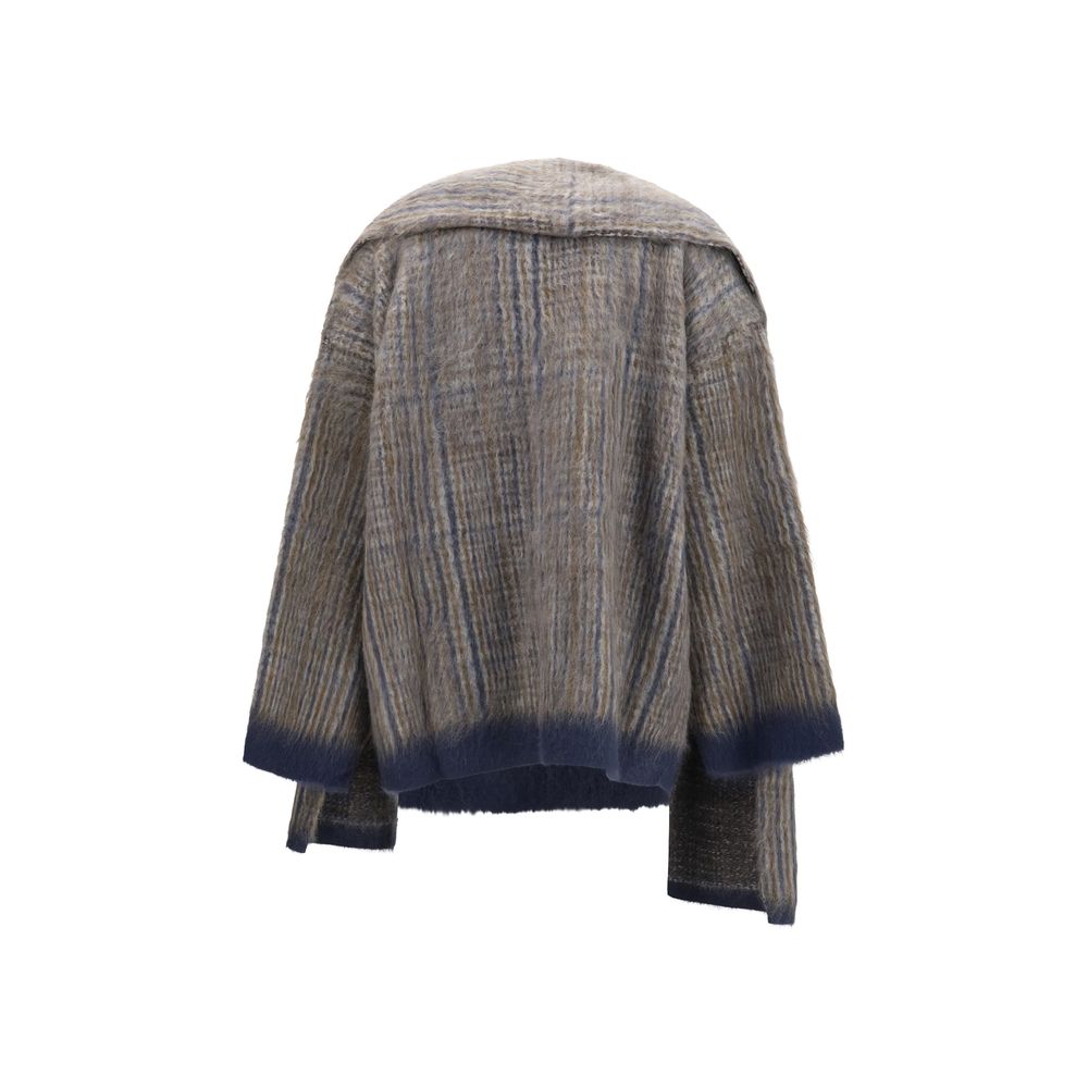 Brunello Cucinelli Gray Mohair Full-Length Jacket