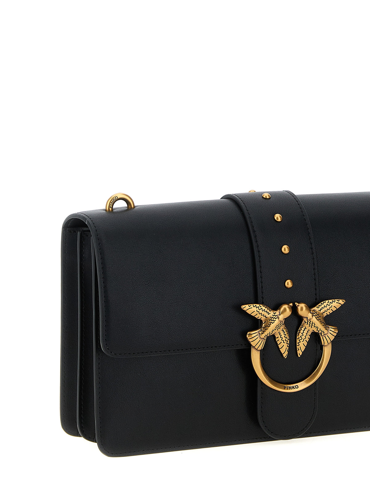PINKO Black Goatskin Crossbody Bag