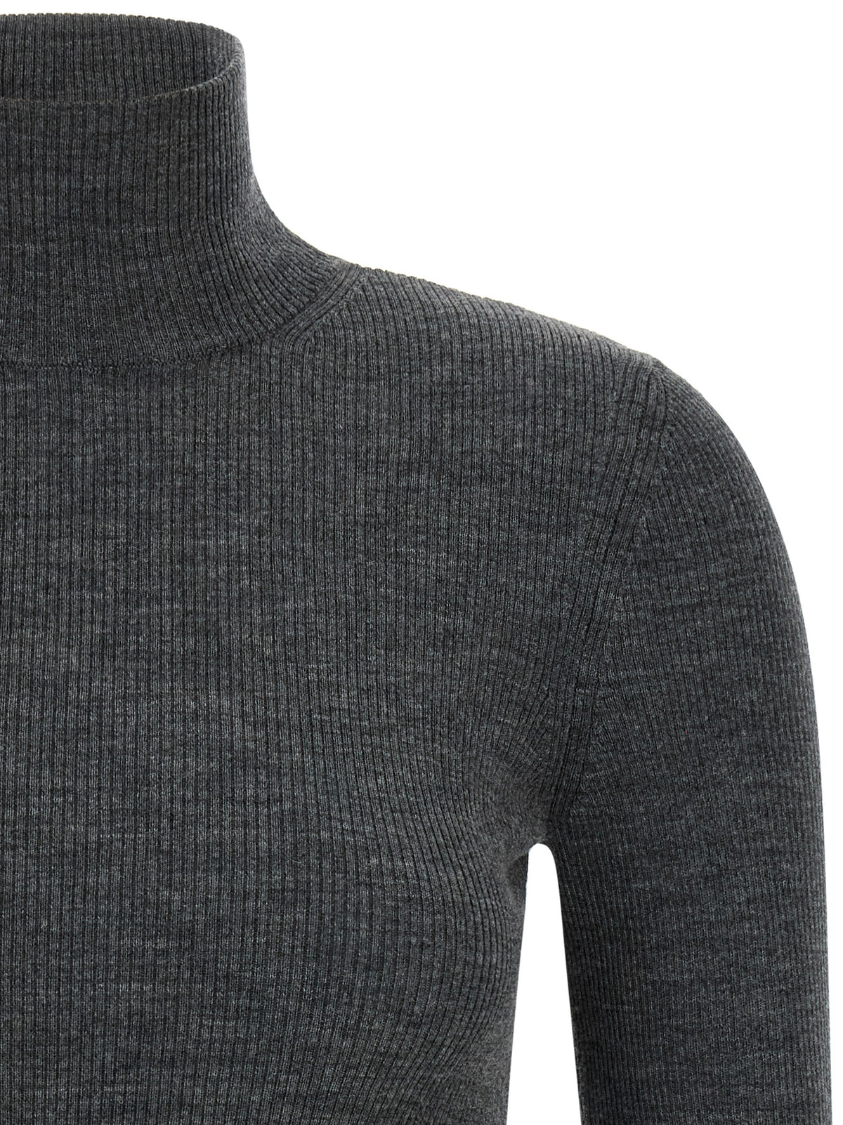 Max Mara Gray Virgin Wool Cardigan