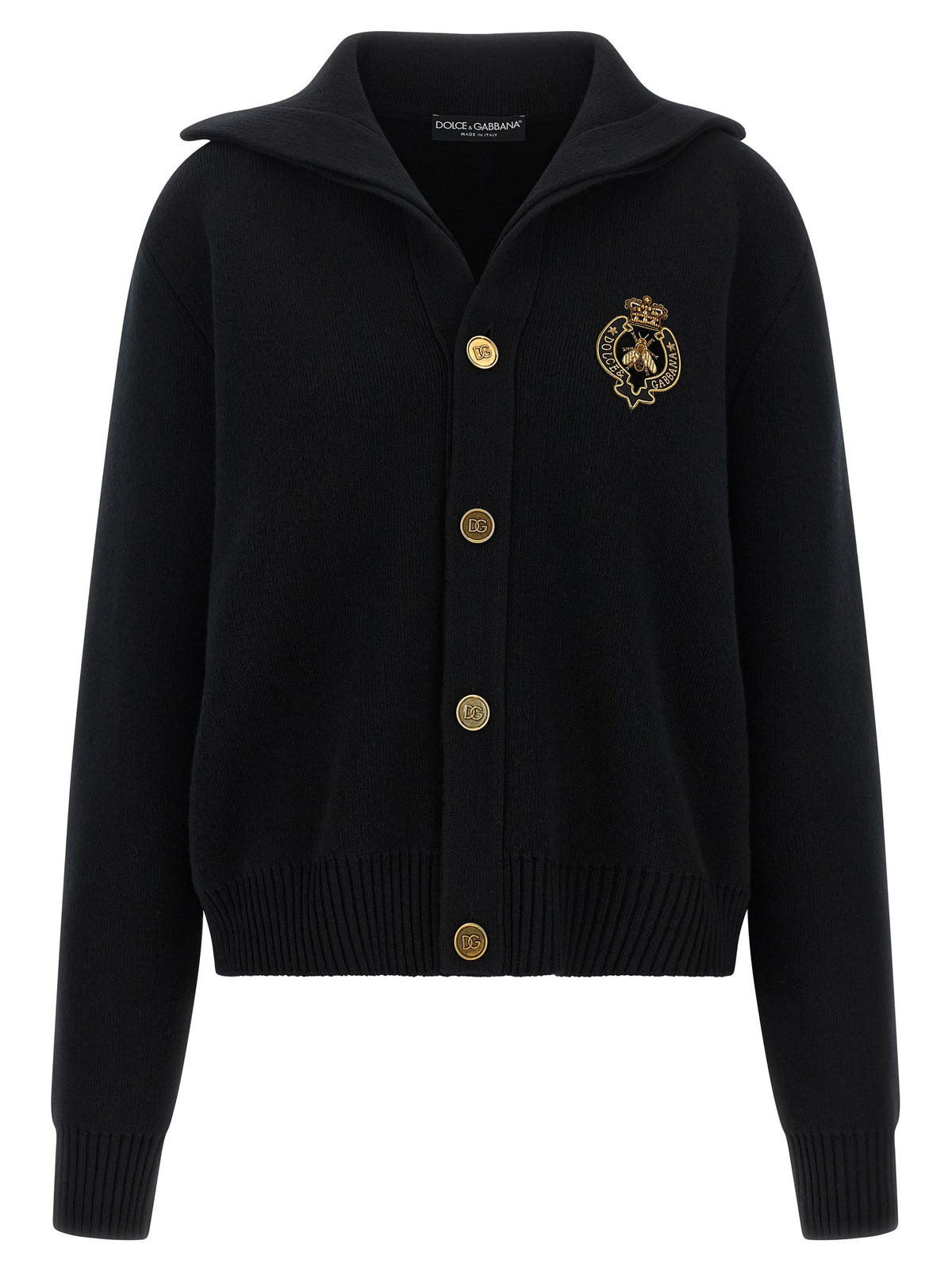 Dolce & Gabbana Black Virgin Wool Cardigan