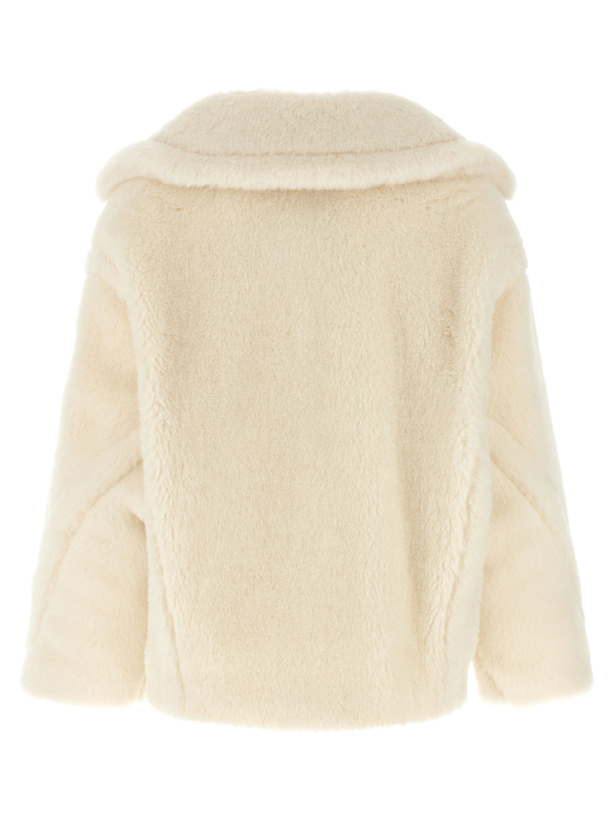 Max Mara White Alpaca Leather Coat