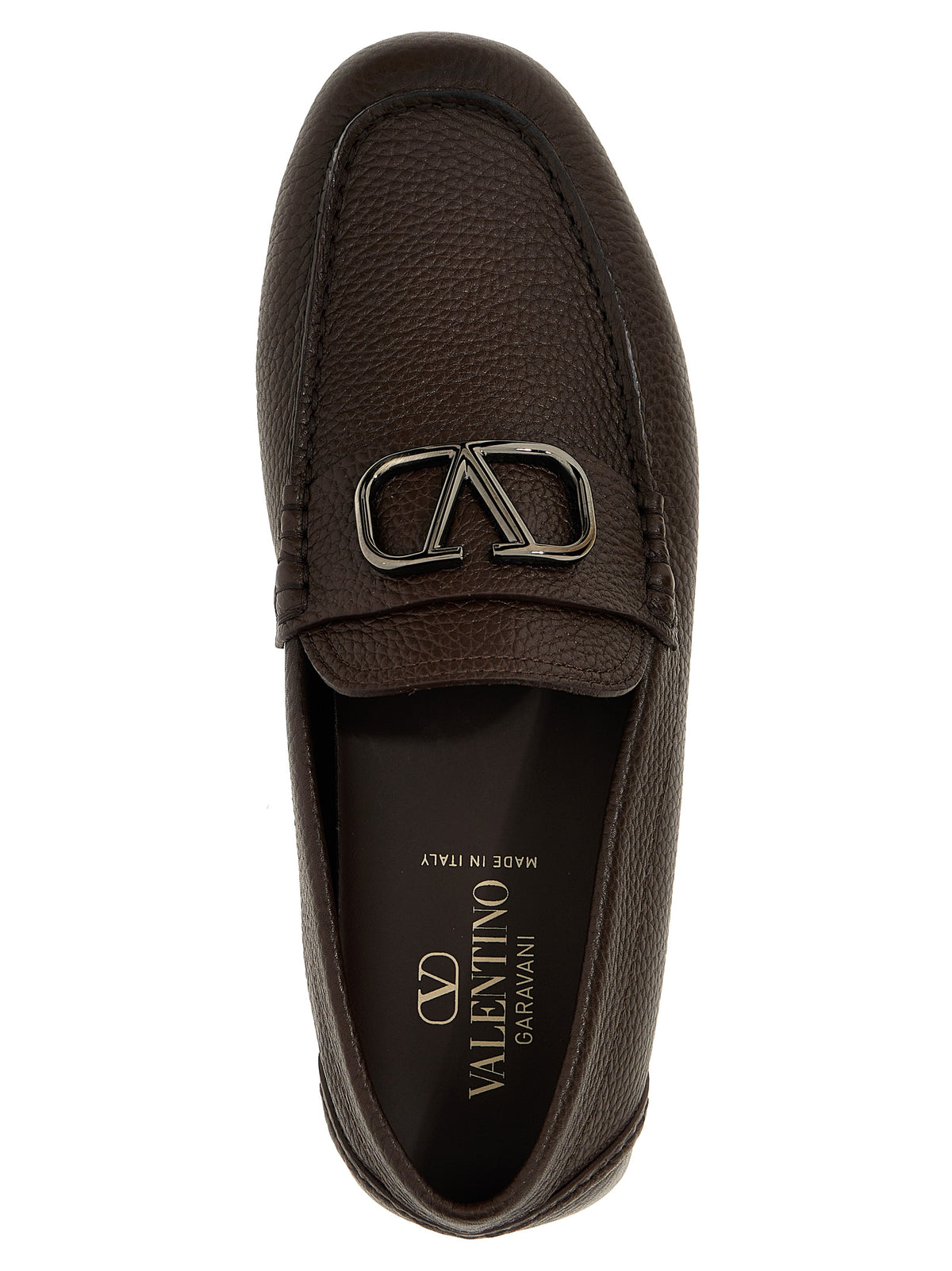 Valentino Garavani Brown Calfskin Slip-On Loafers