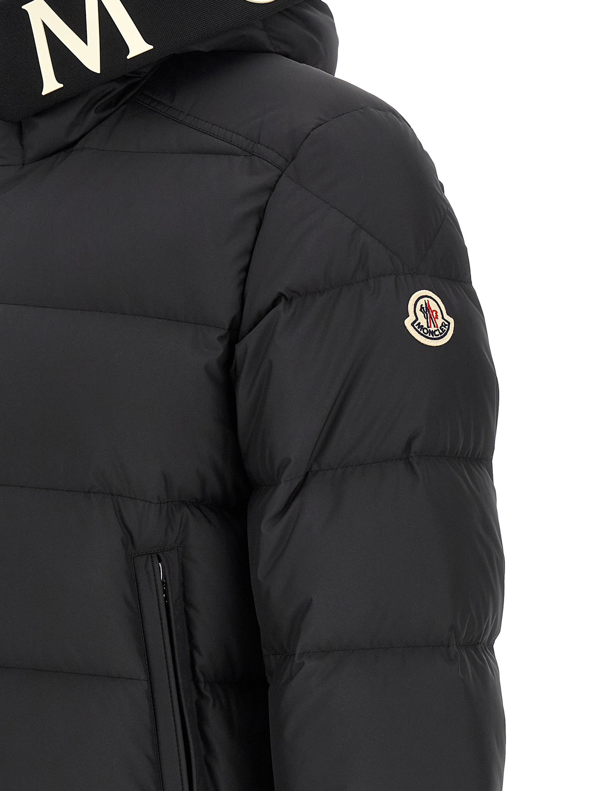 Moncler Black Polyester Full-Length Jacket