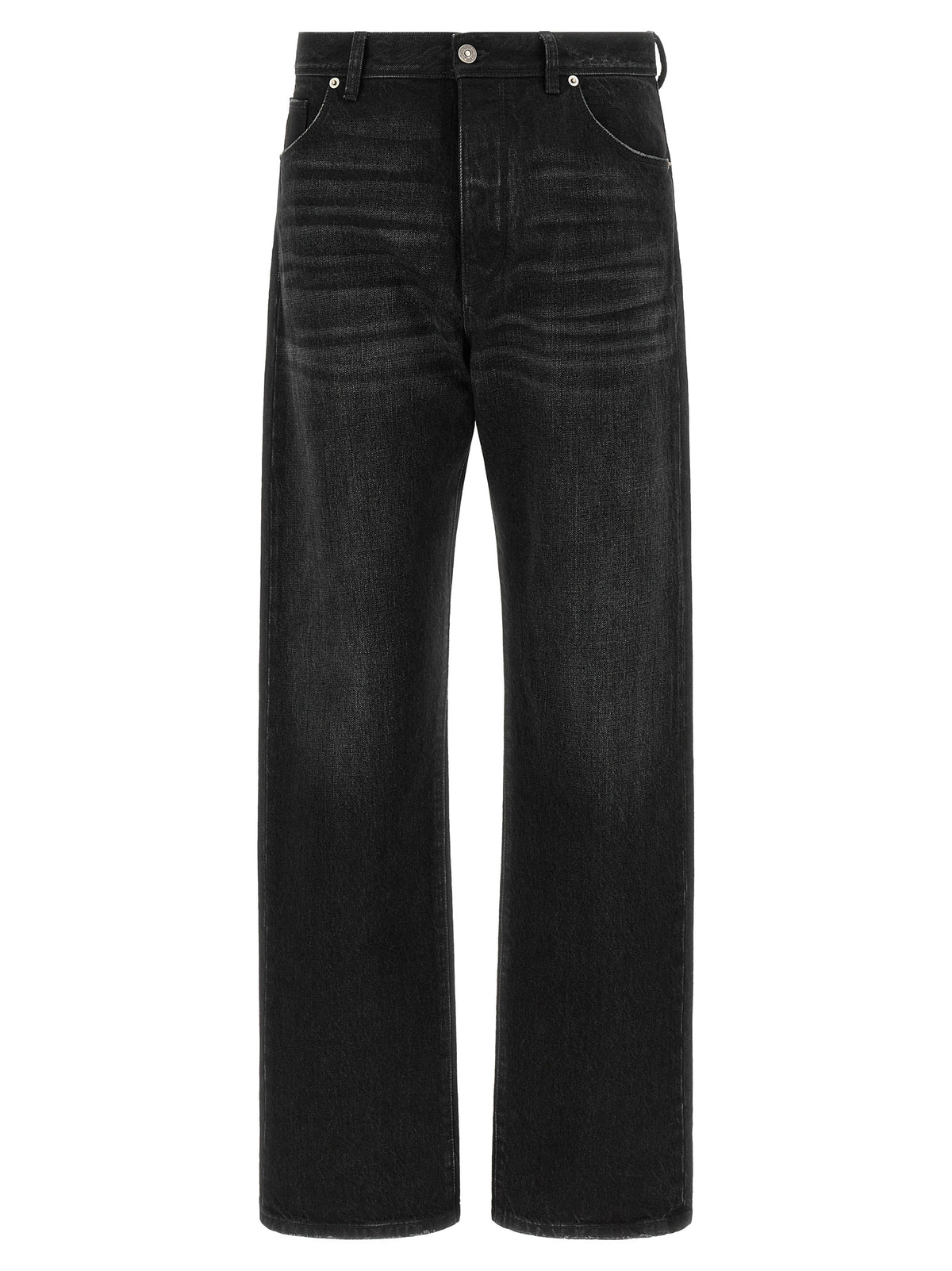 Fendi Black Cotton Straight-Leg Jeans