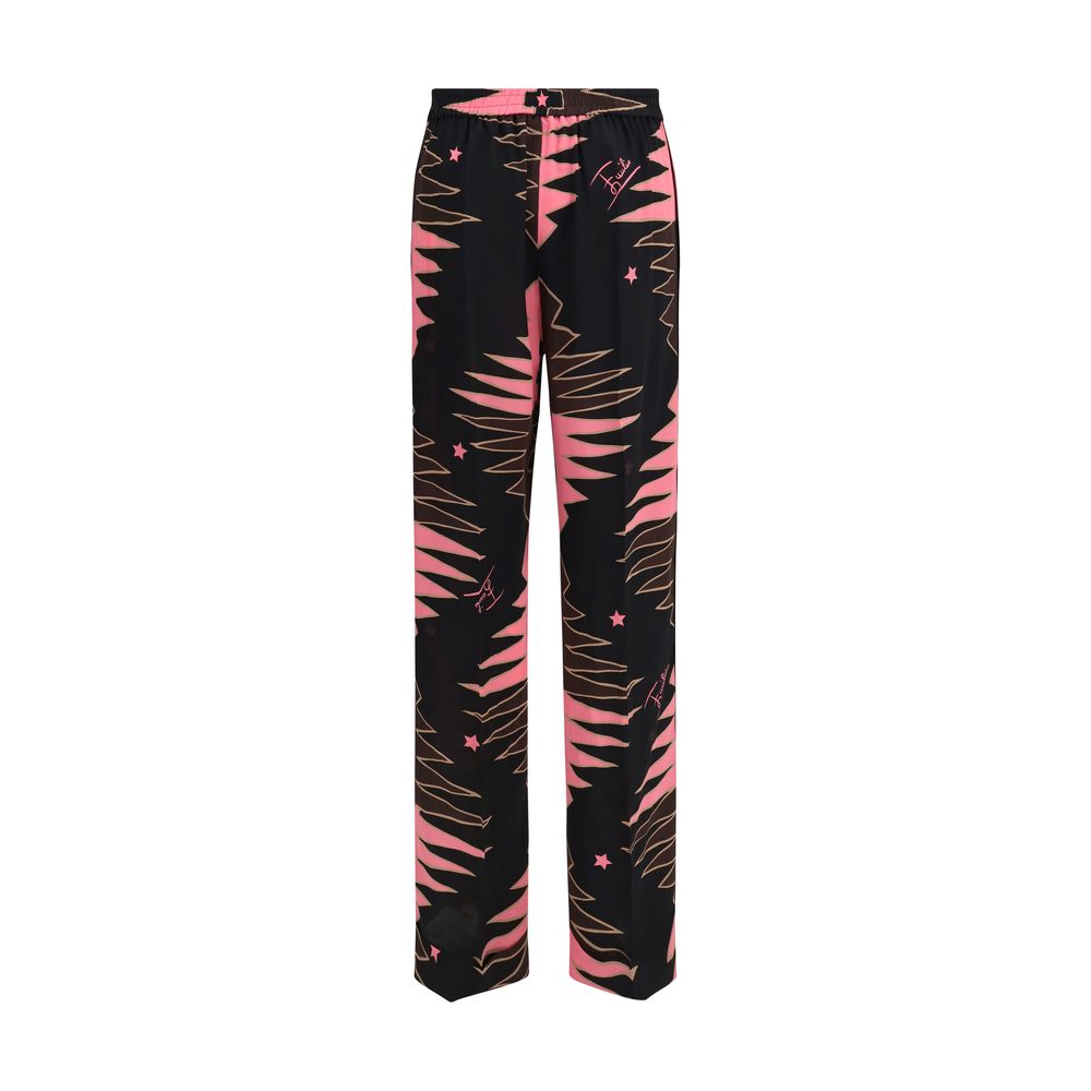 Emilio Pucci Multicolor Silk Casual Pants