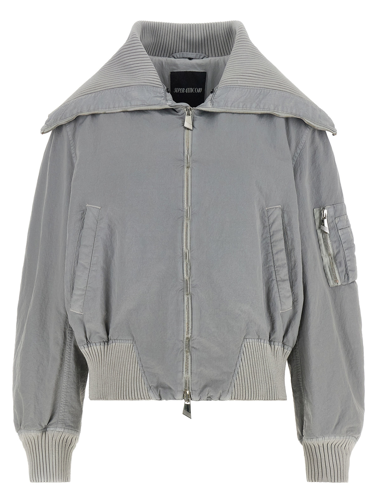 The Attico Gray Polyamide Bomber