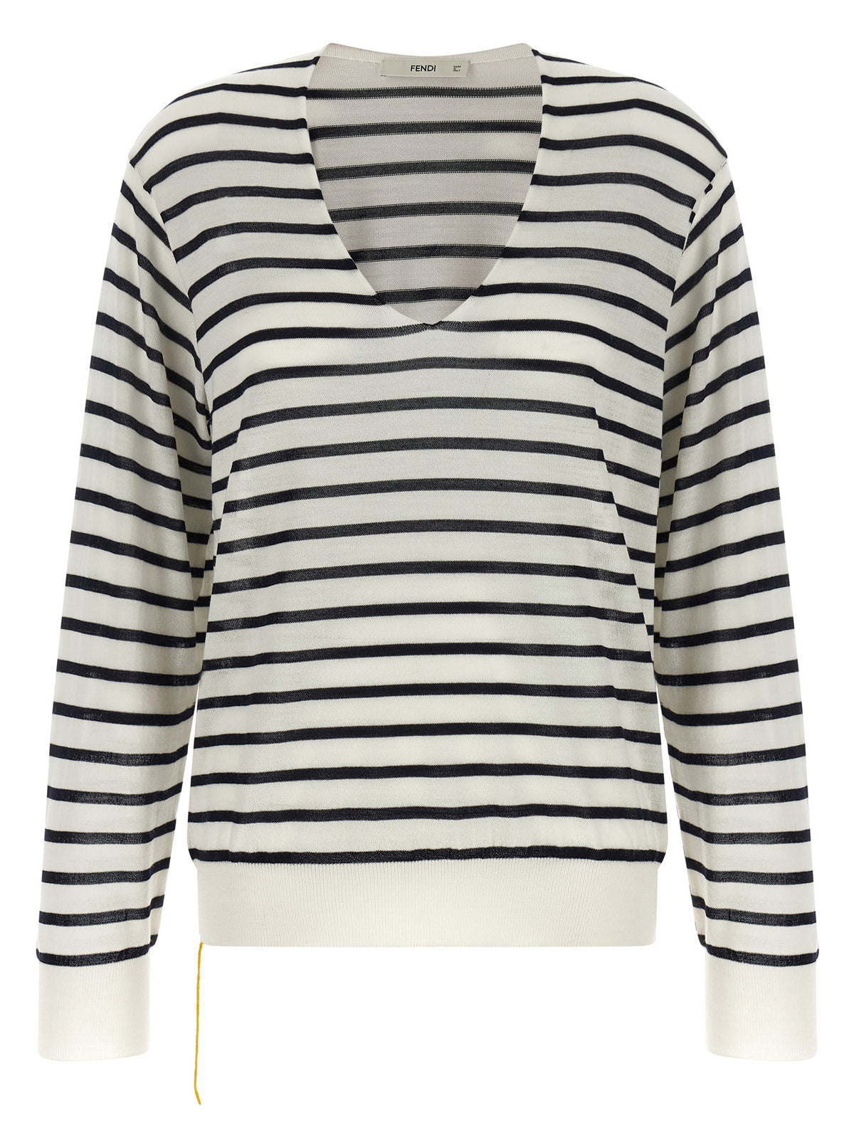 Fendi Bicolor Virgin Wool Cardigan