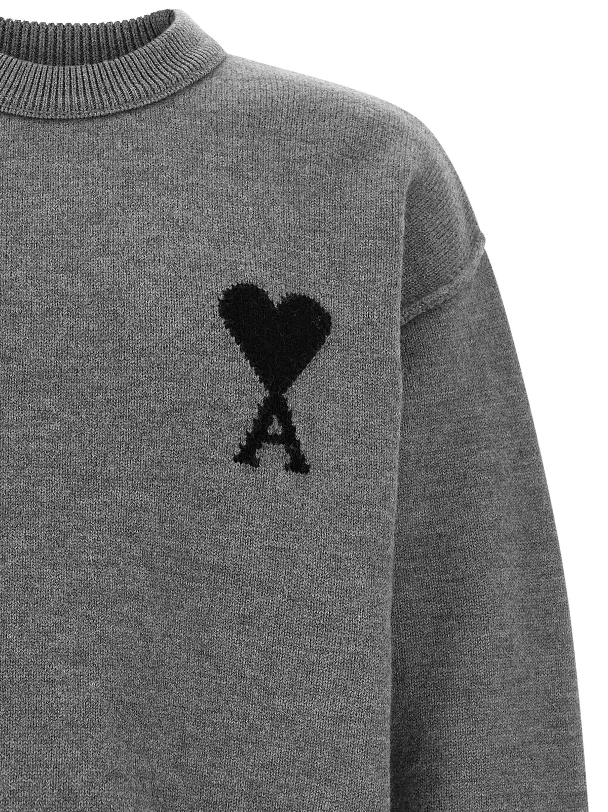 Ami Paris Gray Wool Cardigan