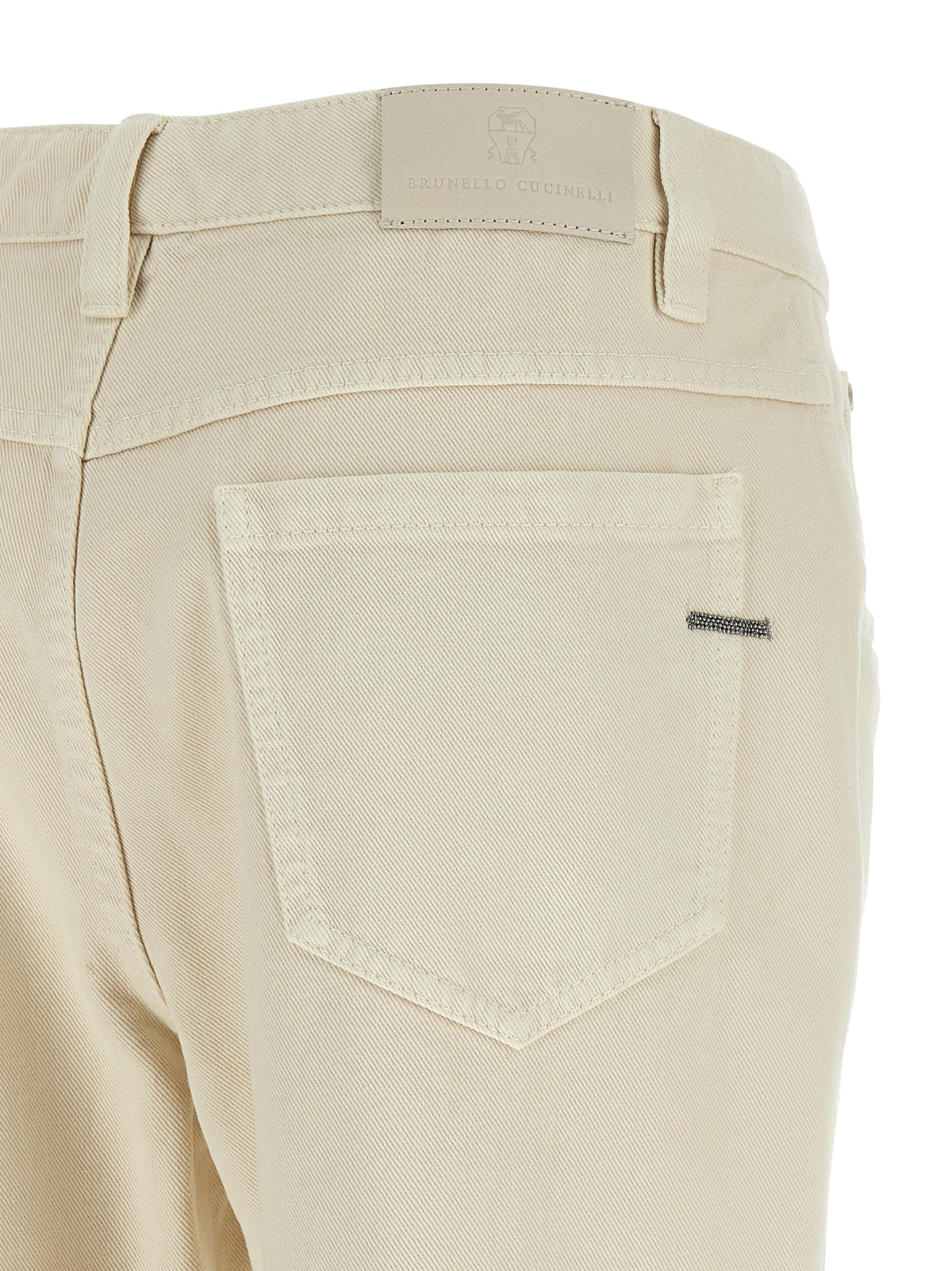 Brunello Cucinelli Beige Cotton Straight-Leg Jeans