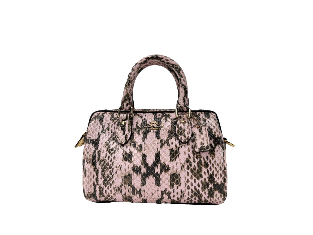 COACH Coach Mini Rowan Snake Skin Crossbody Bag