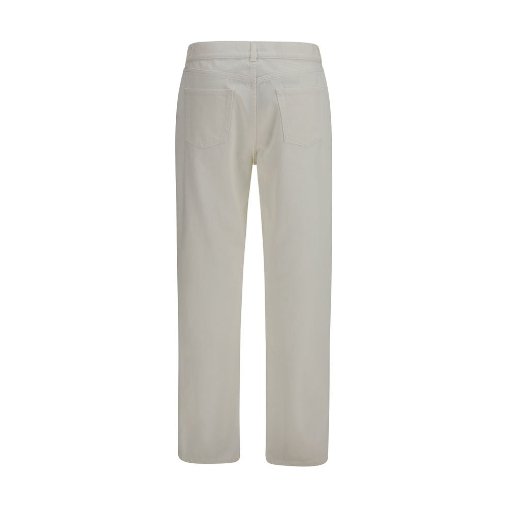 The Row White Cotton Straight-Leg Jeans