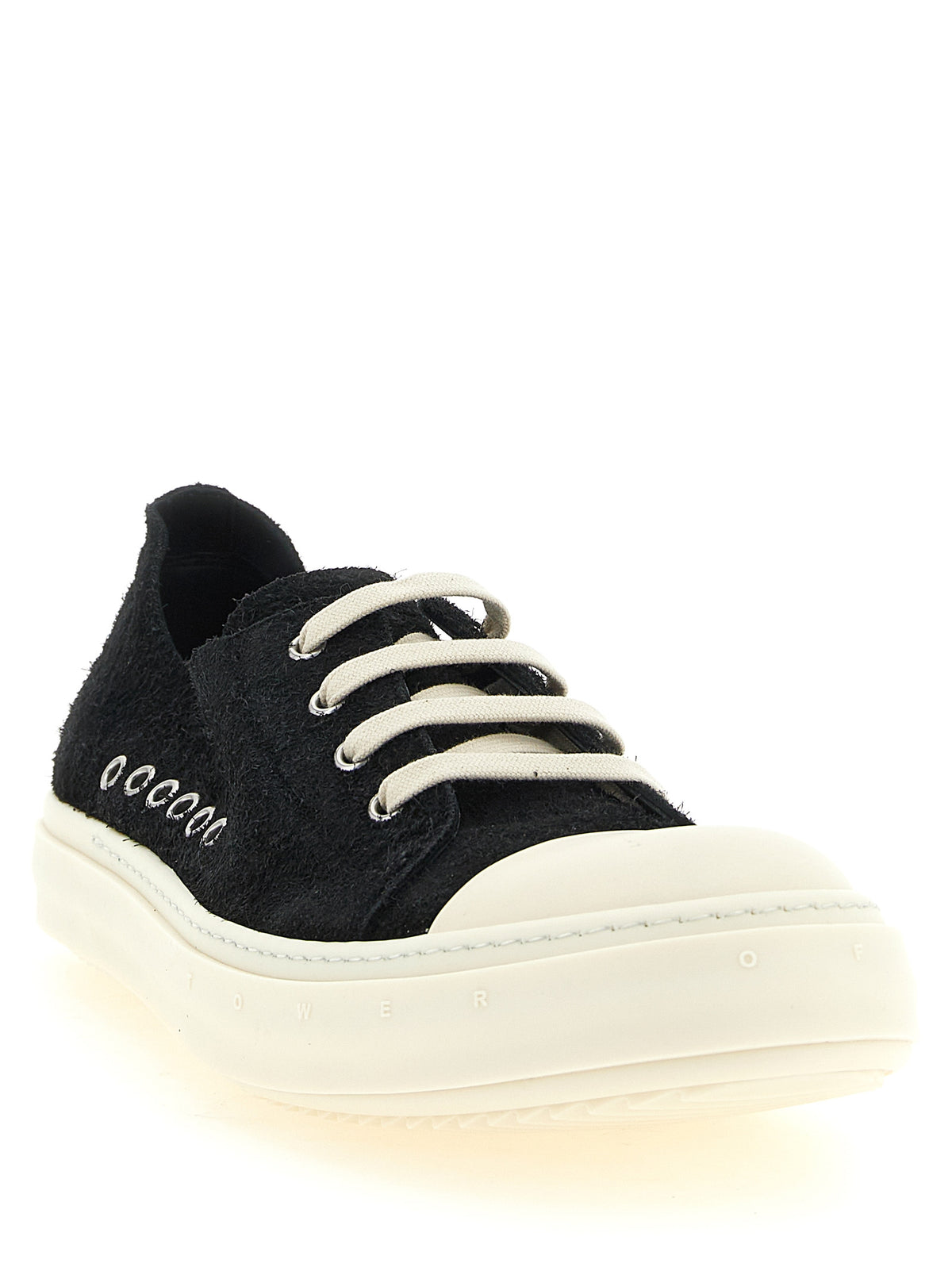 Rick Owens Black Calfskin Low Top Sneakers