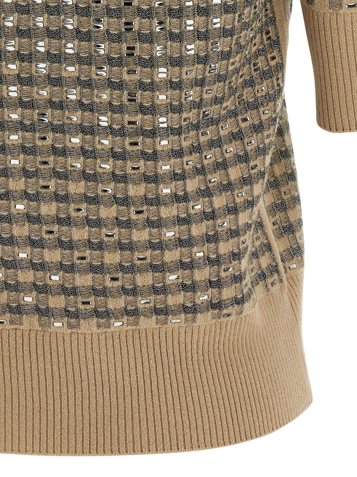Ermanno Scervino Beige Virgin Wool Sweatshirt