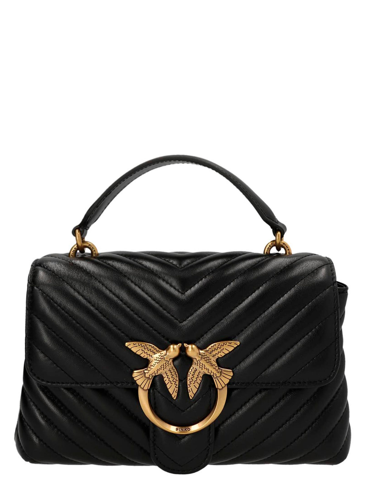 PINKO Black Lambskin Handbag