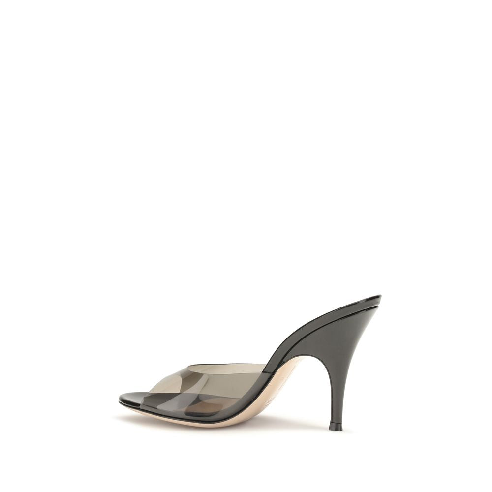 Gianvito Rossi Black Polyurethane Sandals