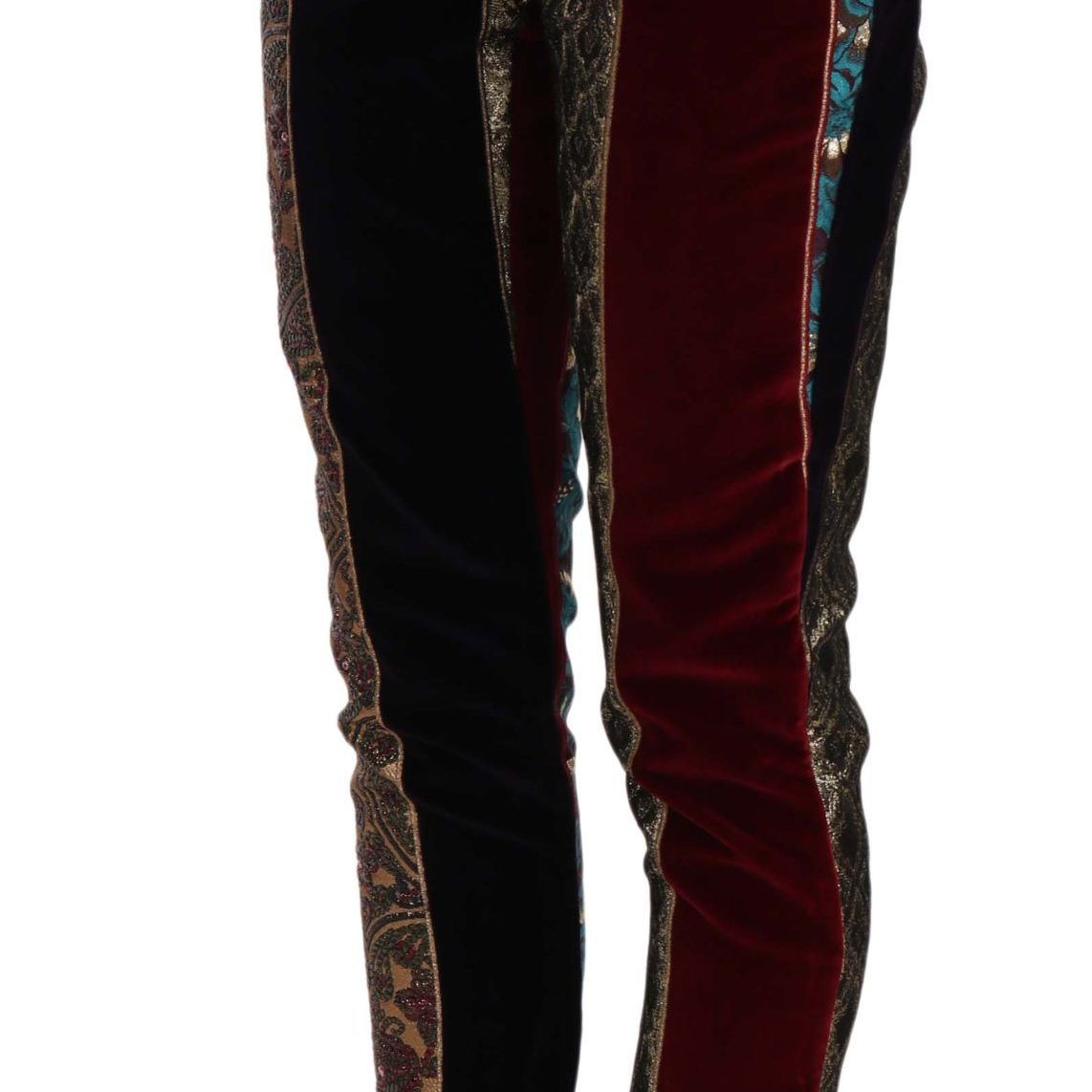 Dolce & Gabbana Multicolor Jacquard Cropped Tapered Pants