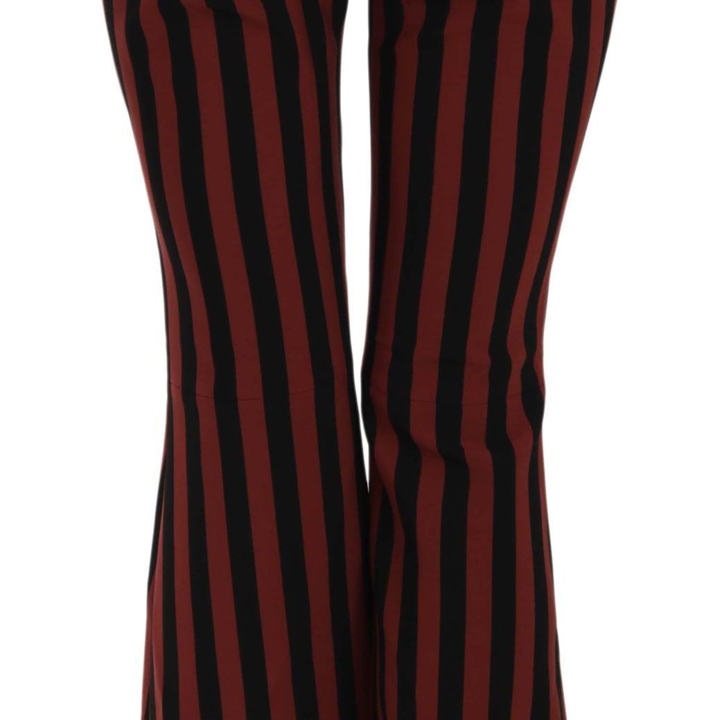 Dolce & Gabbana Black Amaranth Stripe Cropped Flared Pants