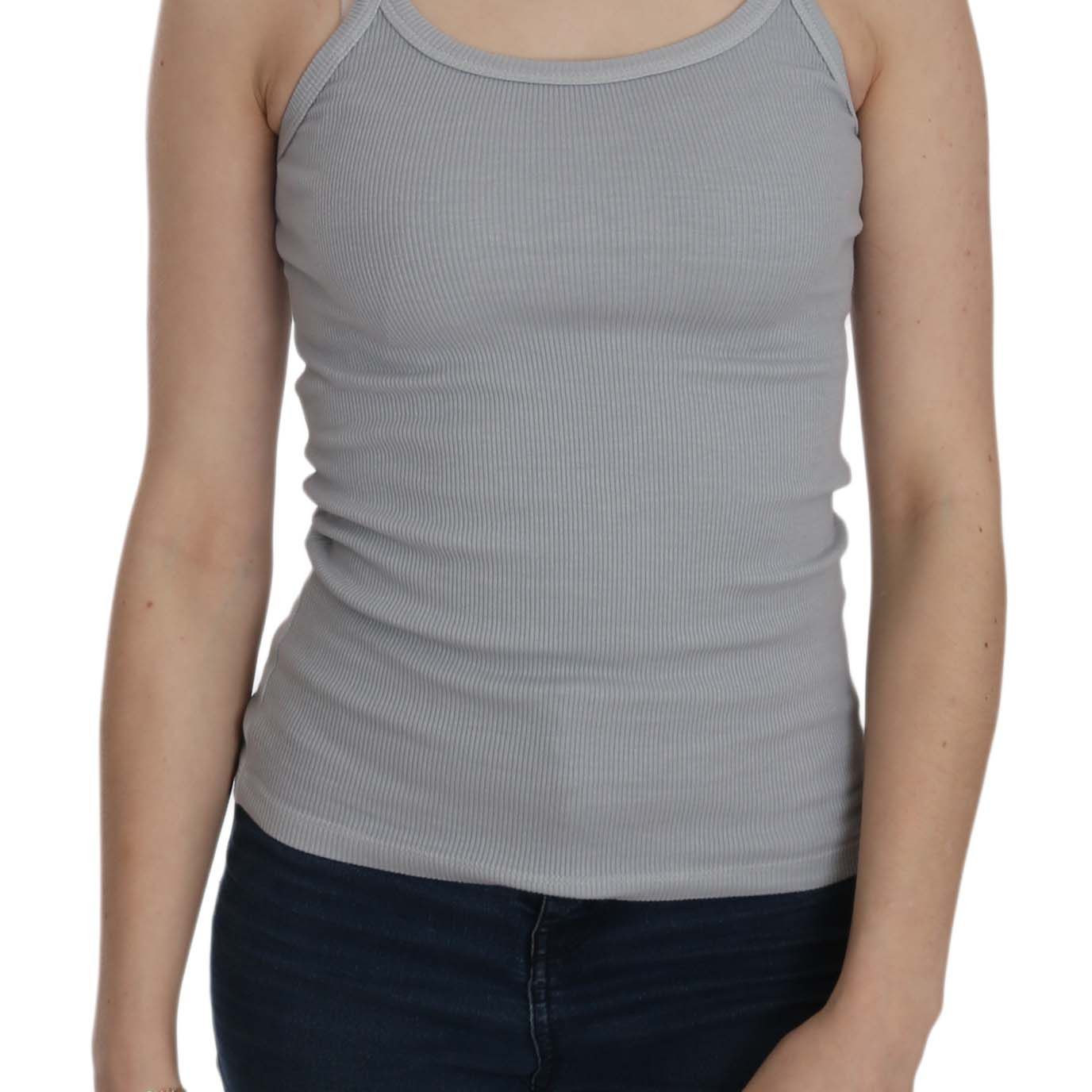 PINK MEMORIES Light Grey Sleeveless Spaghetti Strap Blouse