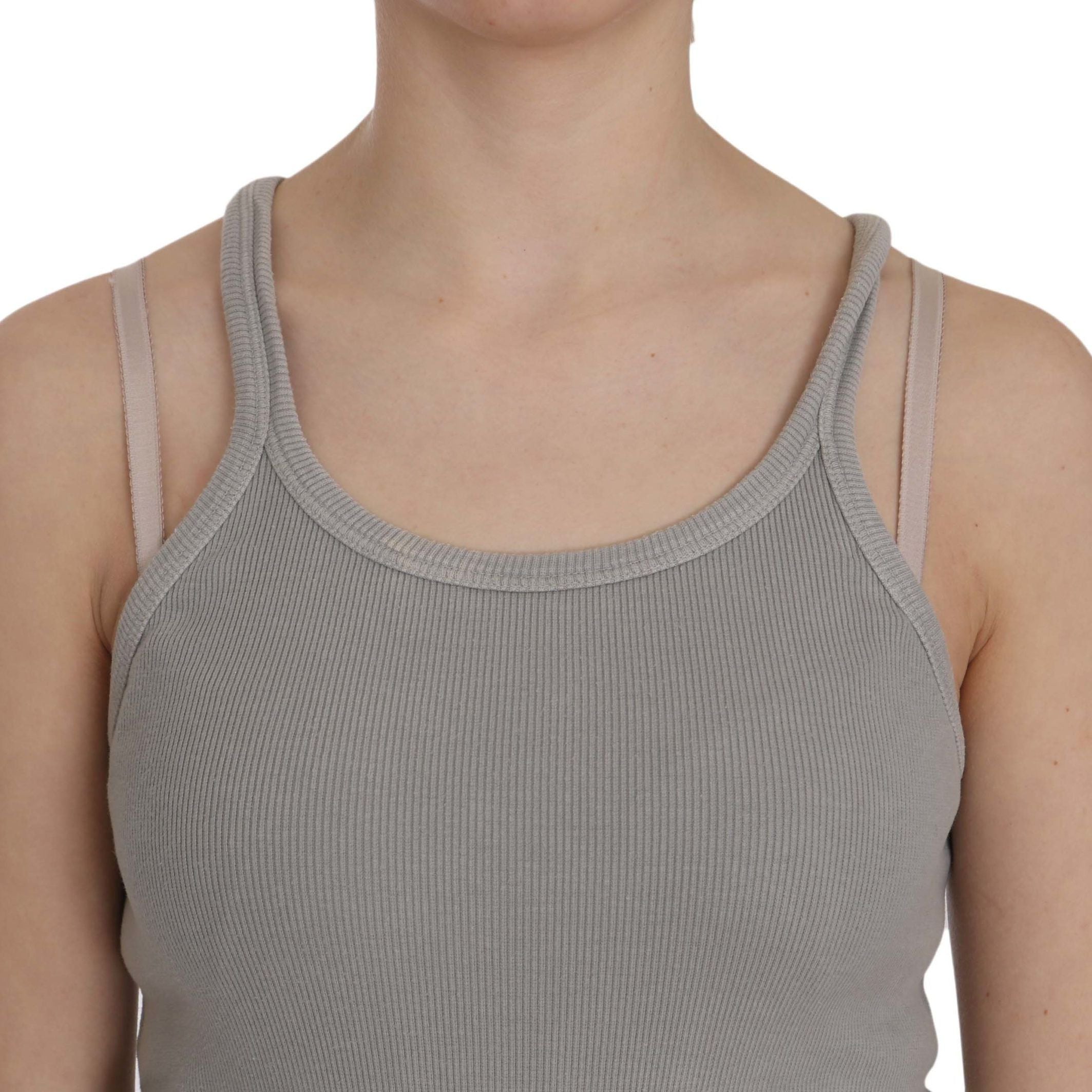PINK MEMORIES Grey Sleeveless Spaghetti Strap Shirt