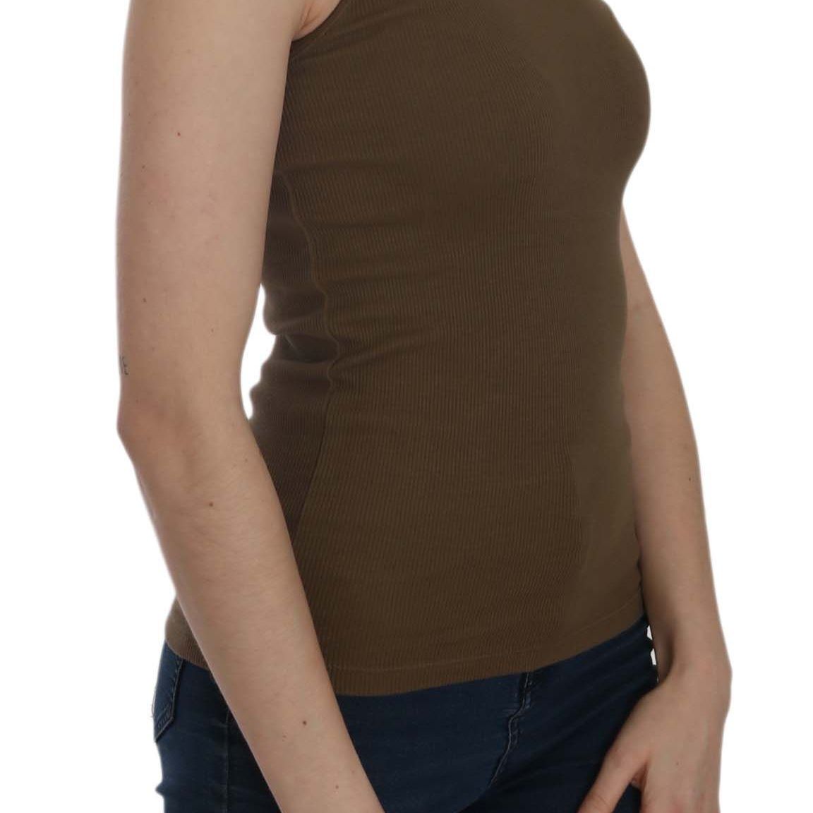 PINK MEMORIES Brown Sleeveless Spaghetti Strap Blouse Top