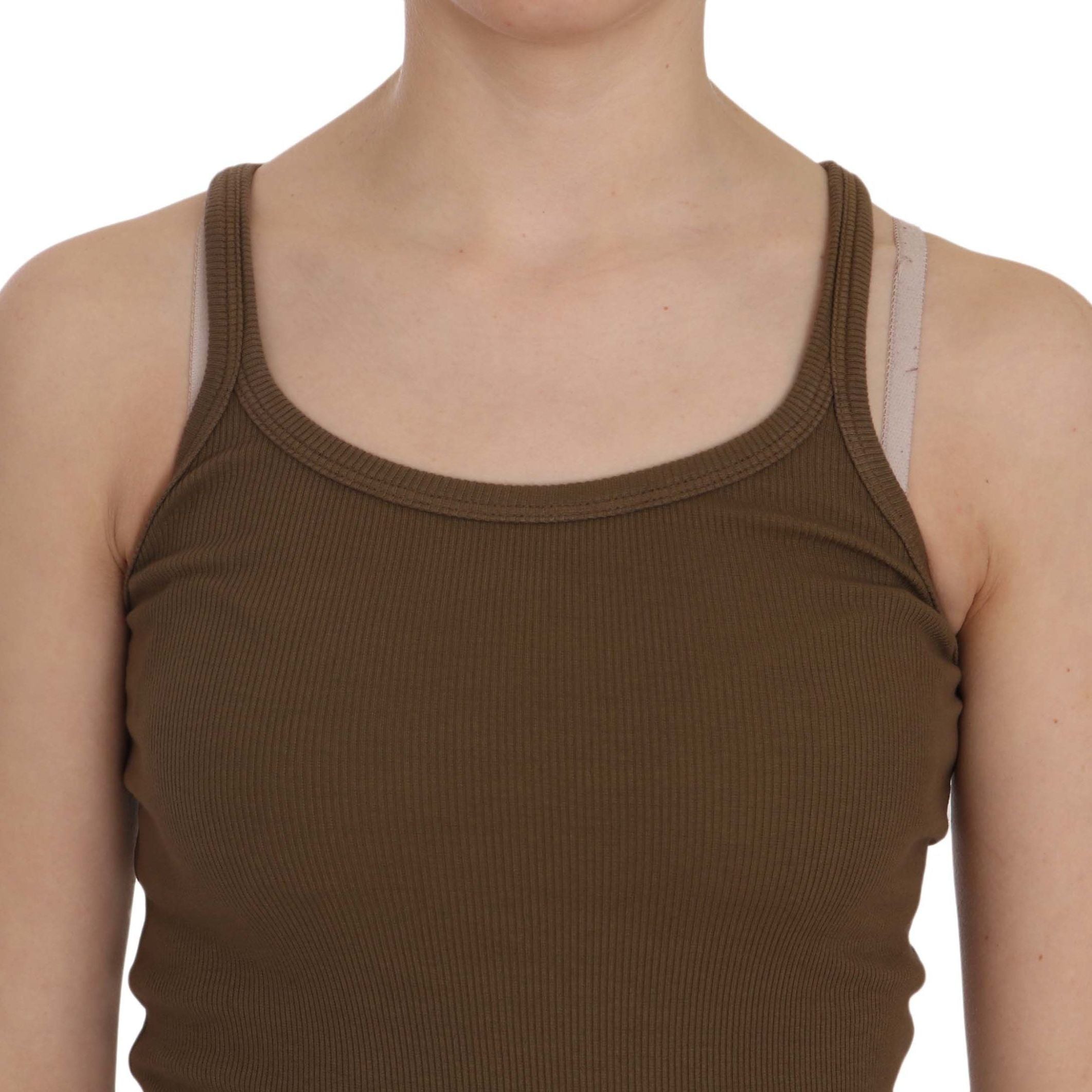 PINK MEMORIES Brown Sleeveless Spaghetti Strap Blouse Top
