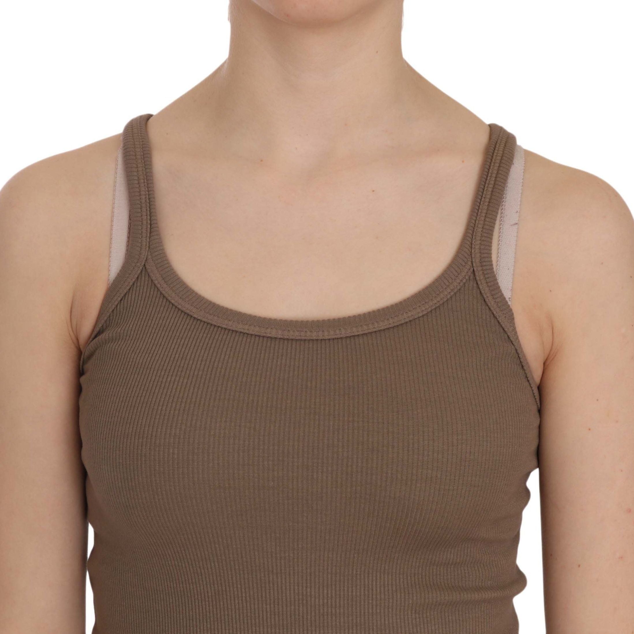 PINK MEMORIES Brown Sleeveless Spaghetti Strap Top