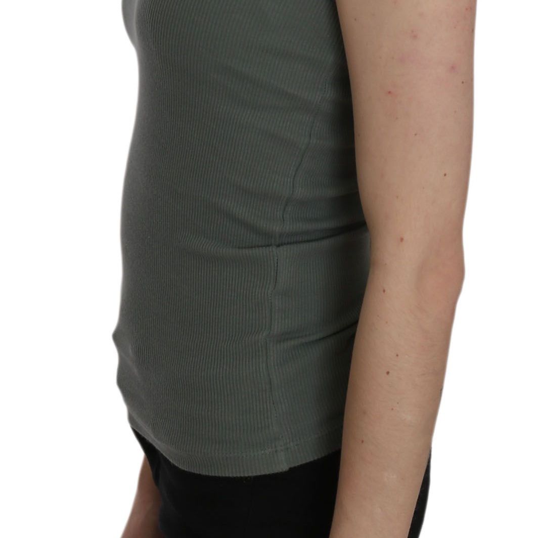 PINK MEMORIES Green Spaghetti Strap Slim Fit Casual Tank Top Blouse