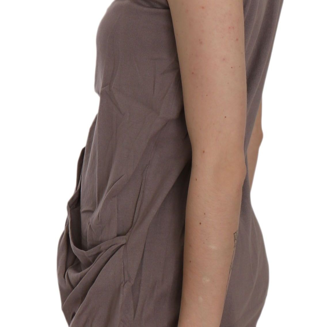 PINK MEMORIES Brown 100% Cotton Sleeveless Cardigan Top Vest