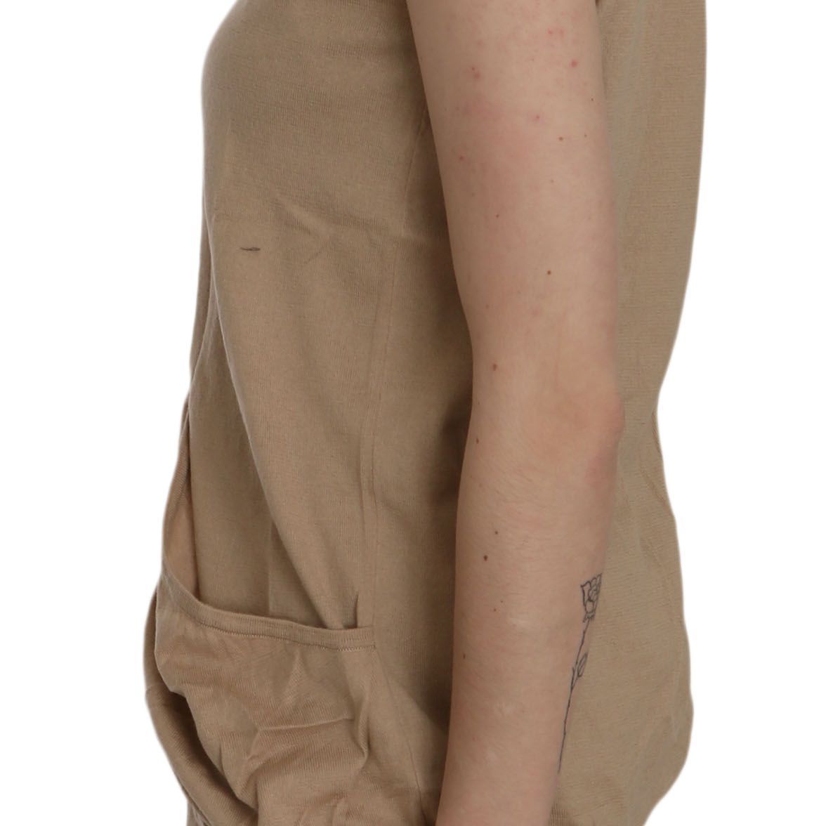 PINK MEMORIES Brown 100% Cotton Sleeveless Cardigan Top Vest