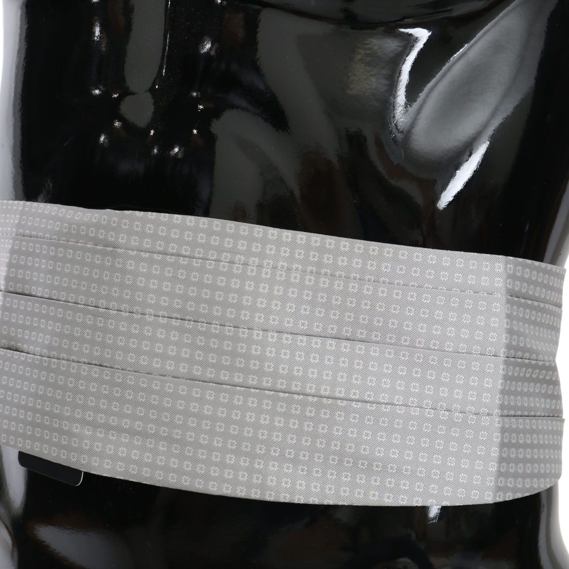 Dolce & Gabbana Gray Patterned Waist Belt Silk Cummerbund