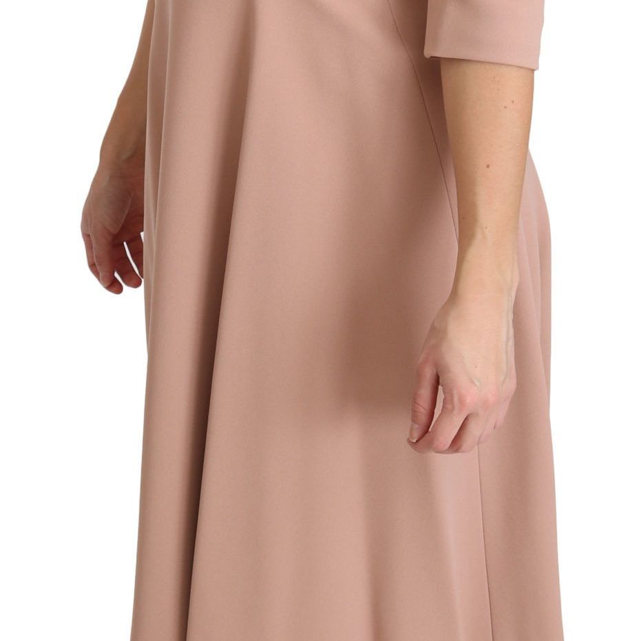 Dolce & Gabbana Pink 3/4 Sleeves A-line Viscose Dress