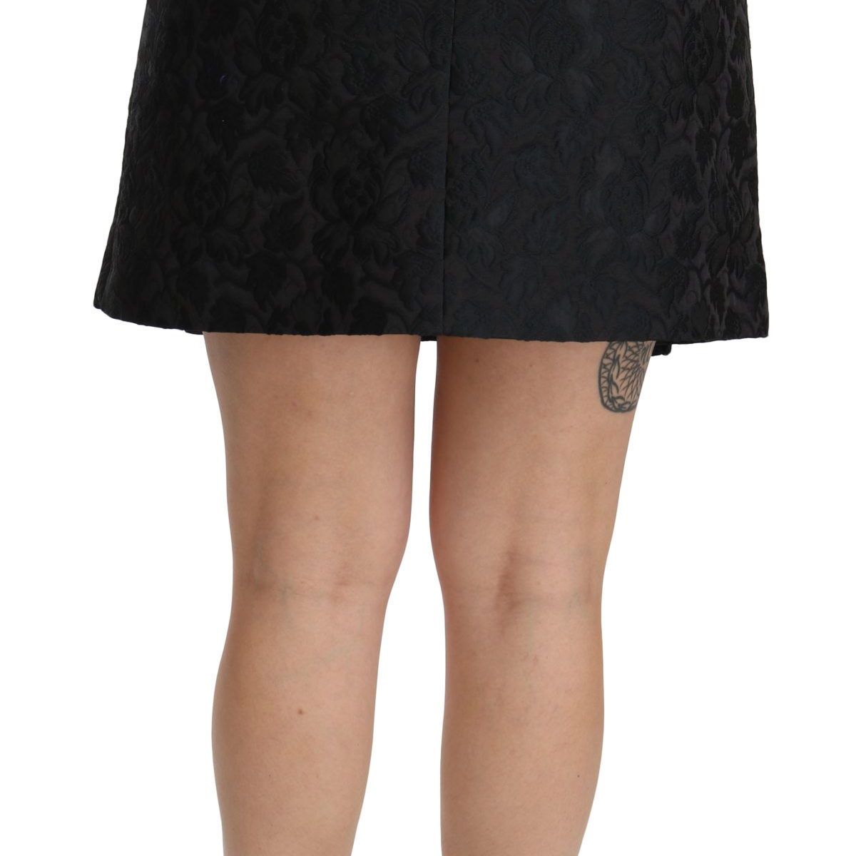 Dolce & Gabbana Black Crystal Embellished High Waist Skirt
