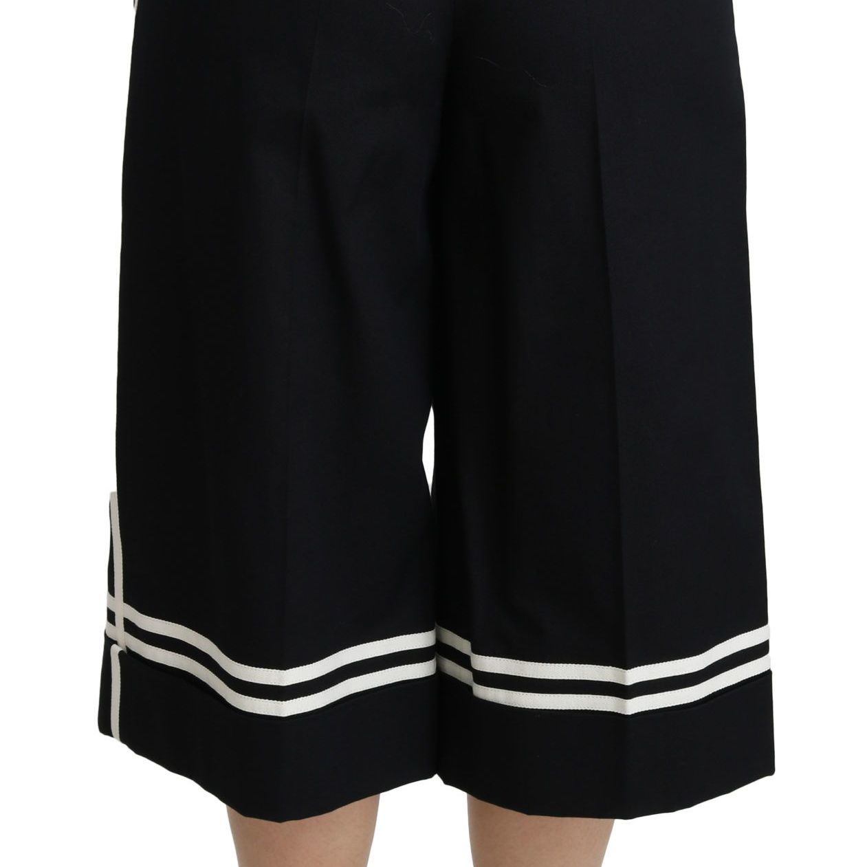 Dolce & Gabbana Black Lemon Embellished Palazzo Cropped Pants