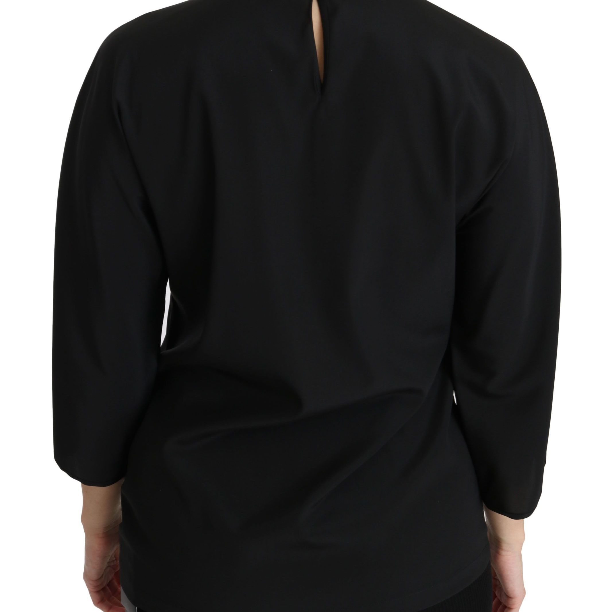 Dolce & Gabbana Black #dgfamily Top T-shirt Silk Blouse
