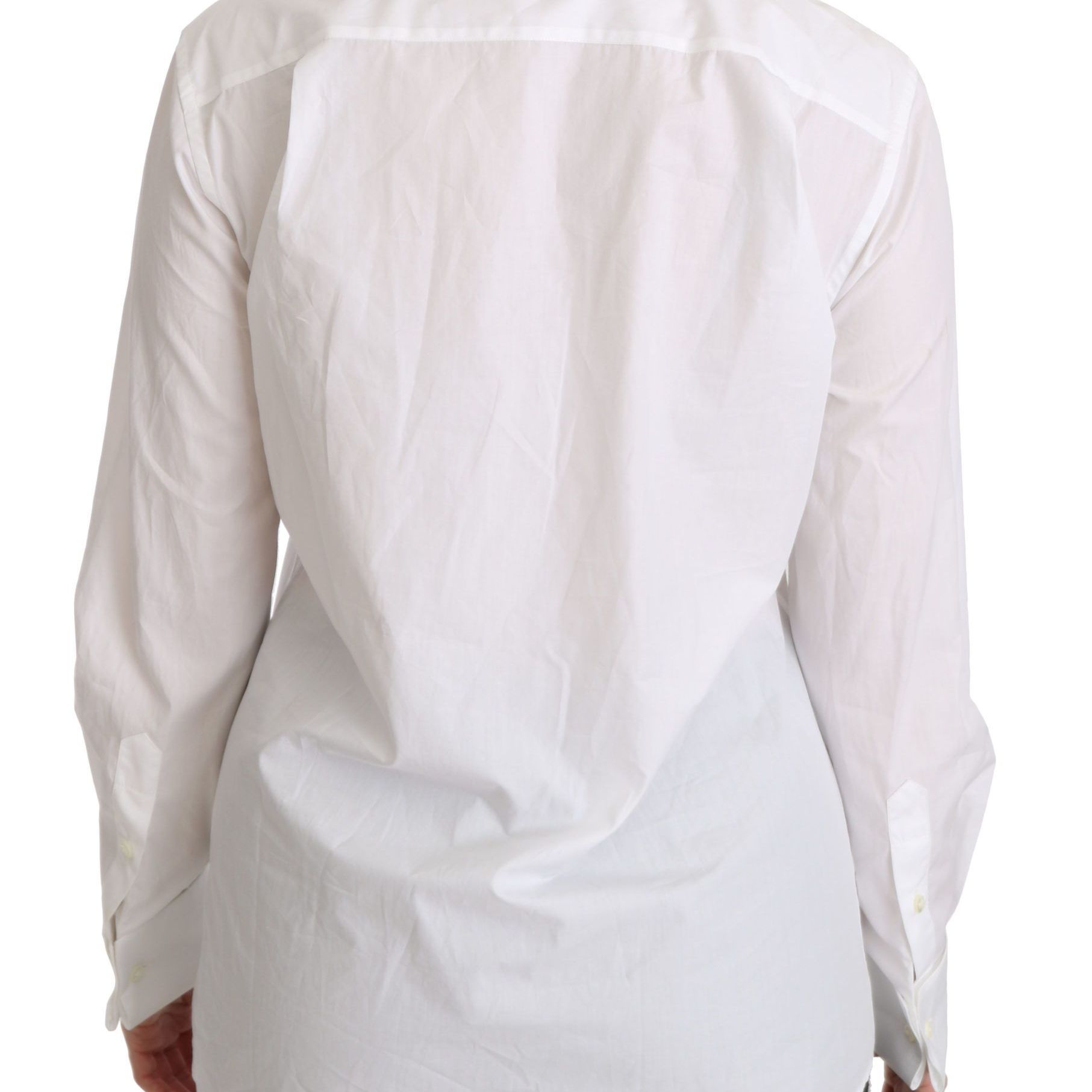 Dolce & Gabbana White Turtle Neck Long Sleeve Polo Shirt
