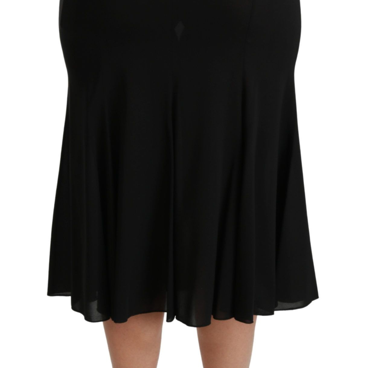 Dolce & Gabbana Black High Waist Mermaid Midi Silk Skirt