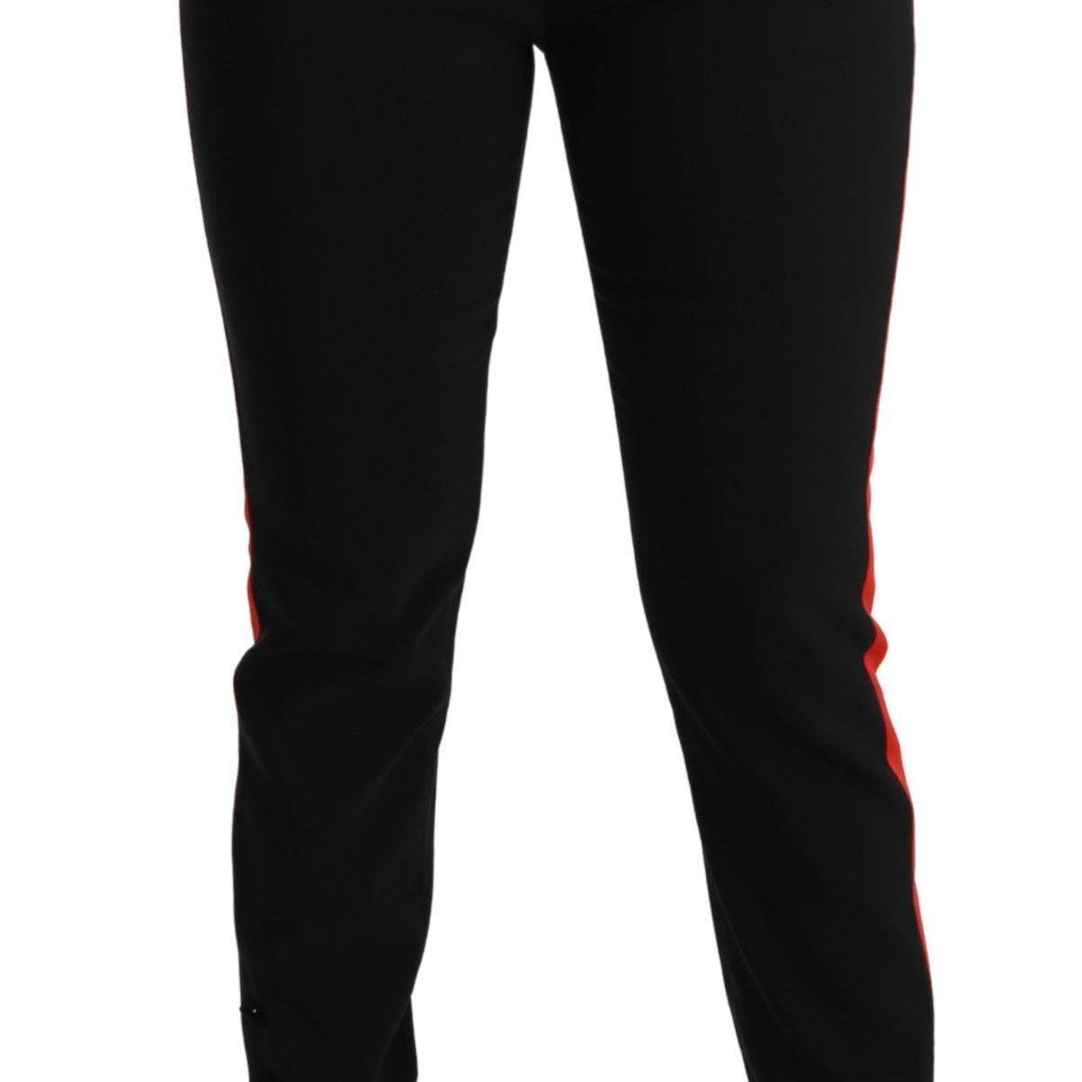 Dolce & Gabbana Black Skinny Stretch Fox Head Cotton Pants