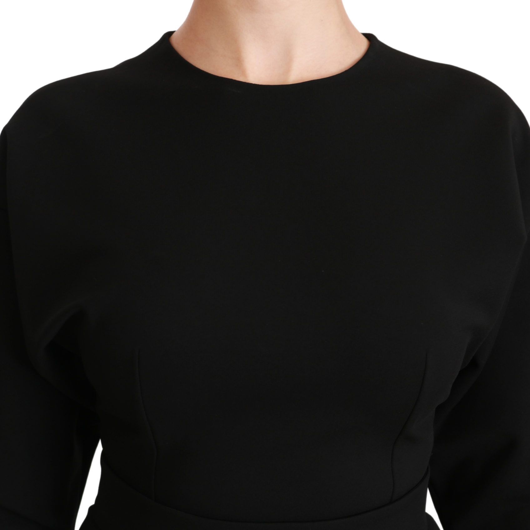 Dolce & Gabbana Black Bodycon Sheath Midi Stretch Dress