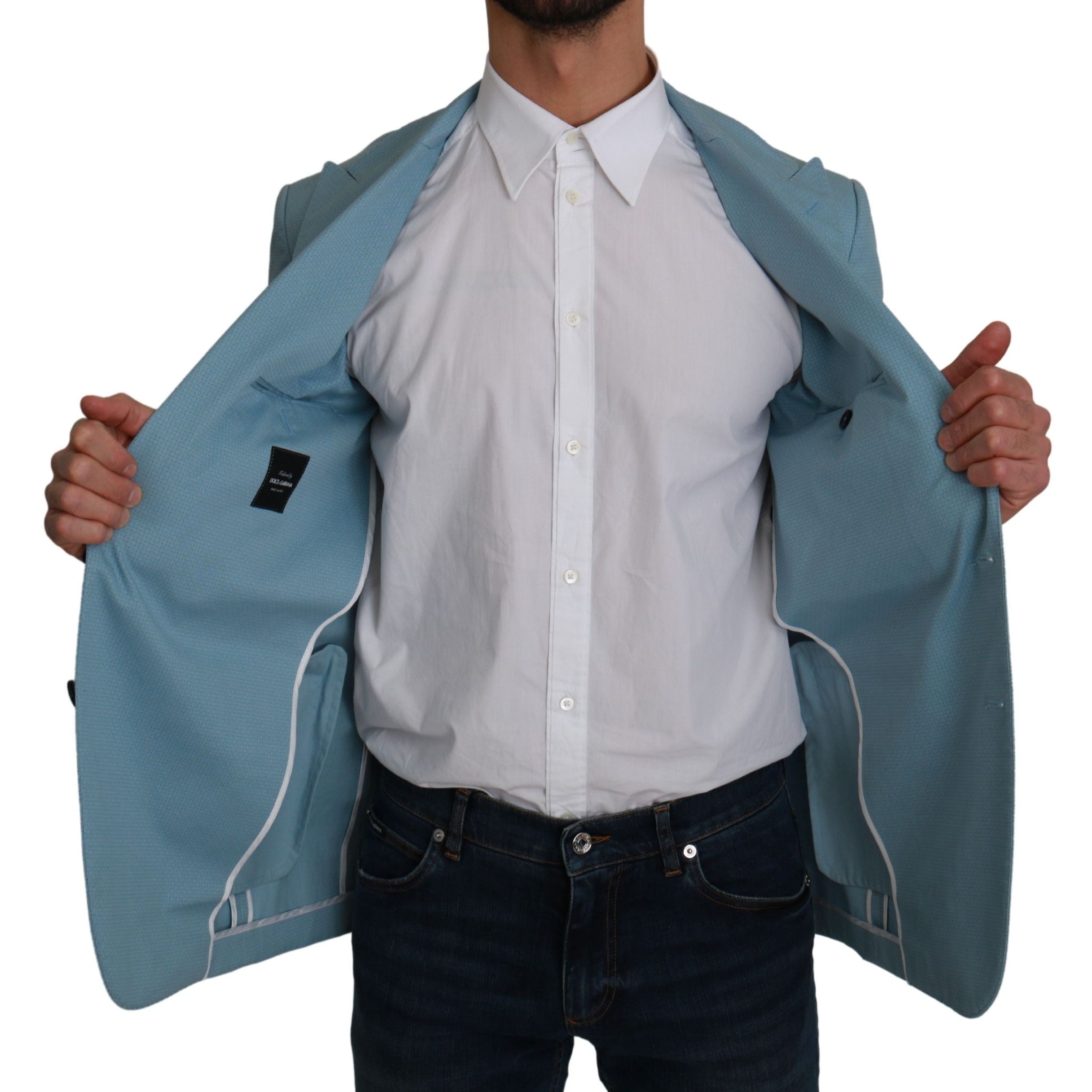 Dolce & Gabbana Blue Slim Fit Coat Jacket MARTINI Blazer